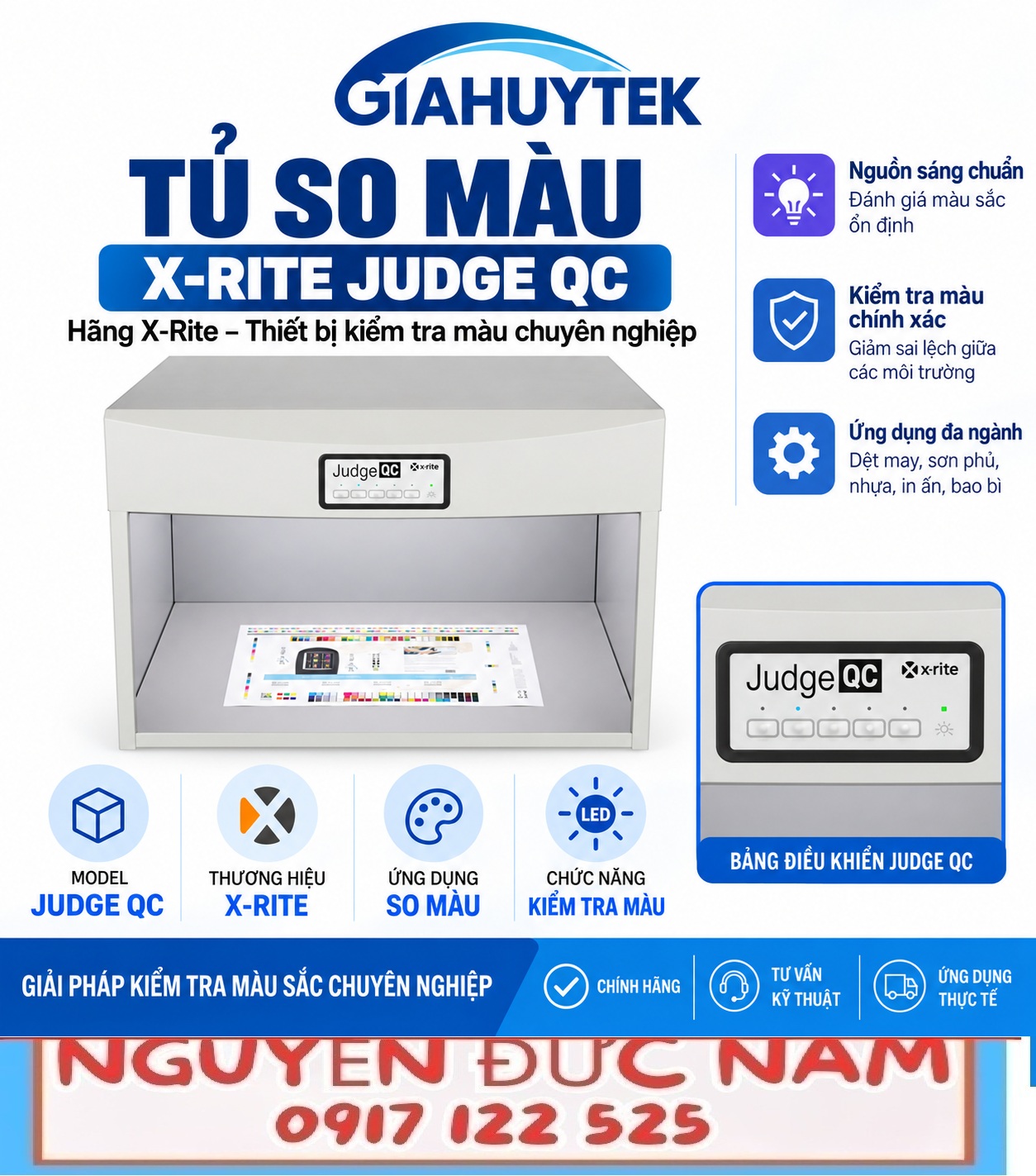 Tủ so màu X-Rite Judge QC kiểm tra chất lượng màu